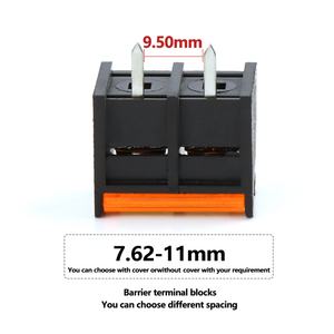 Bloc de bornes de connexion en laiton, 2 à 10 broches, pas de 9,5 mm, 300V 30A, avec couvercle, connecteur de bornier pour circuit imprimé - Product Image 4