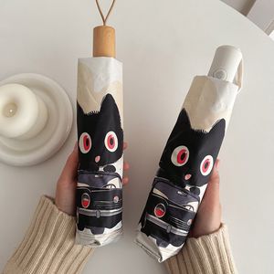 Paraguas de Viaje Personalizado con Estampado de Gato y Camión, Protección UV, Resistente al Viento, Plegable y Compacto <span class=keywords><strong>para</strong></span> Mujer - Product Image 5