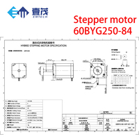 EMTECH Nema 24 2.1Nm Motor Stepper Hibrida DM542 Kit Driver Panjang 84mm Diameter Poros 8mm untuk CNC/Printer 3D/Mesin Pengemasan