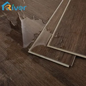 Venta al por mayor respetuoso del medio ambiente comercial Anti-deslizamiento laminado de PVC de 4,5mm SPC clic vinilo piso tablones