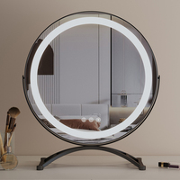 Miroir de maquillage LED intelligent avec cadre rotatif, grand miroir de coiffeuse pour la maison et le salon, éclairage réglable