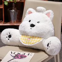 Coussin de dossier de chaise, coussin de lecture pour lit, coussin de dossier de canapé, motif animal brodé, style dessin animé, pour dortoir