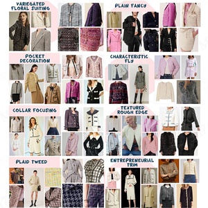 Thiết Kế Mới Phổ Biến Màu Tím Polyester Len Màu Hồng Sọc Dệt Kim Kiểm Tra Tweed Vải Bởi Các Sân - Product Image 4