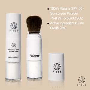 Protector Solar en Polvo <span class=keywords><strong>Mineral</strong></span> Personalizado con Protección UV de Amplio Espectro, Resistente al Agua, de Marca Privada, con Brocha, Zinc, FPS <span class=keywords><strong>50</strong></span> - Product Image 3