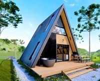 Villa de luxe Maison Design rustique Imperméable Durable Structure en acier préfabriquée Cabine triangulaire