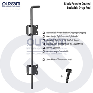 24 inch hiện đại nhiệm vụ nặng nề thép không gỉ mía Bolt Drop Rod Vinyl hàng rào cổng an ninh ngoài trời Vườn Sân cửa chốt khóa - Product Image 2