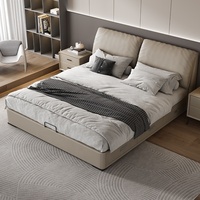 Lits modernes de rangement rembourrés Cadre de lit double queen en cuir de grande taille avec élévateur à gaz et tiroirs Meubles de chambre à coucher