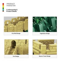 Bloques de Construcción Educativos de la Gran Muralla de Badaling en Miniatura, de Plástico ABS OEM, Modelo Arquitectónico Chino a Escala 1:1