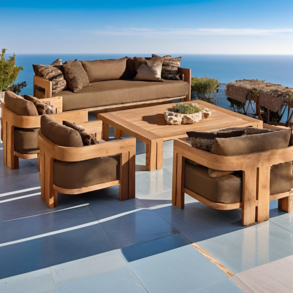 Waterproof Sunscreen Teak Wood Furniture Set for Outdoor Courtyard Garden Hotels Terraces Leisure Parks