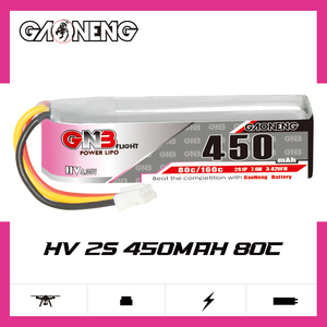 Batería LiPo GNB GAONENG 2S 450mah HV 7.6V 80C PH2.0 3PIN para Coche RC 1:28 1/28 4WD Drift On/Off Road K969 K989 Wltoys Brushed - Product Image 2