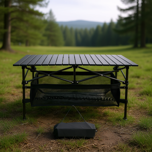 Mesa de camping plegable de aluminio ligera y portátil DB, tamaño mediano, con bolsa de transporte para uso en interiores y exteriores. - Product Image 2