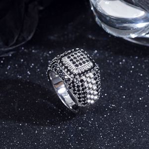 New Century Men's Full Diamond Ring Size 7 8 9 10 11 12 Hip Hop Style Jewelry - Product Image 4