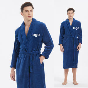 Peignoir de luxe personnalisé pour salon de beauté, hôtel 5 étoiles, maison, douche, avec logo brodé sur mesure, en coton blanc pour SPA - Product Image 1