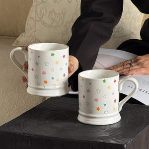 Bán Sỉ Sáng Tạo Ins Hàn Quốc Sao Gốm Cốc Cà Phê Dễ Thương Công Suất Lớn Nhà Văn Phòng Uống Cốc Nước - Product Image 1
