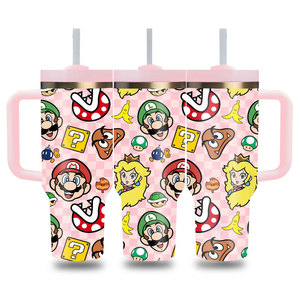 Customized Cartoon Mariobrosed Tumbler Double Wall Metal Vacuum Straw Flask Travel Coffee Mugs Thermal Cup with Gift <b>Box</b> - Product Image 6