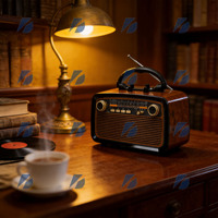 Radio Speaker Portabel Retro Nirkabel Ktf-1467 AM/FM SW 2-Band BT, Rechargeable, Multifungsi, Pemutar Audio MP3, TF/USB/AUX RGB