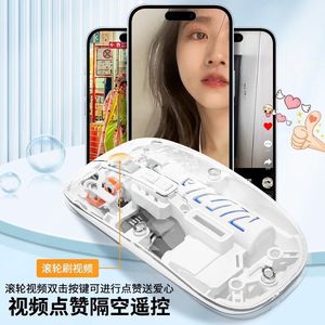 Transparent Wireless Bluetooth <b>Mouse</b> 1600Dpi 4 Keys Ergonomic Design For Office Gaming Dual Mode 2.4G Charging - Product Image 1