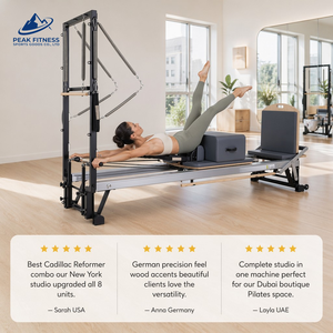 Lit de Pilates demi-hauteur en bois d'érable blanc, ensemble cinq pièces pour studio de fitness personnel, salle de sport et entraînement à domicile P9A - Product Image 2