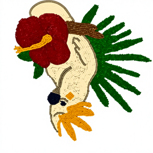 Sous-verres et sets de table brodés de perles florales, faits à la main, de haute qualité, écologiques et personnalisables - Product Image 1