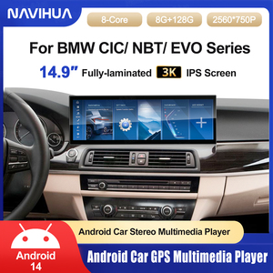 Navihua Écran tactile 3K de 14,9 pouces Lecteur multimédia stéréo de voiture Android 14 Navigation GPS pour BMW <span class=keywords><strong>CICl</strong></span> NBT/ EVO Série 5 2011-2017 - Product Image 2