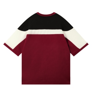 เสื้อยืดวาฟเฟิลถักแบบเรียบสำหรับผู้ชายขายส่ง เสื้อฟุตบอลสไตล์เรโทร - Product Image 2