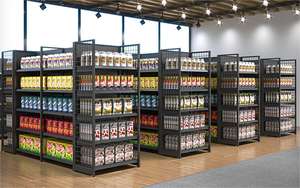 من المصنع مباشرة رف مشروبات على الوجهين قابل للتخصيص لمتاجر السوبر ماركت استخدام مساحة عالية عرض بيرة اقتصادي متين - Product Image 5