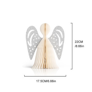 Ornamenti Angelo 3D Pieghevoli Personalizzati OEM in Carta Spessa a Nido d'Ape per Matrimoni, Natale, Pasqua, Capodanno, Ecologici e Riutilizzabili per Interni - Product Image 5
