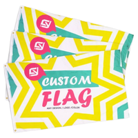 Vente Flash – Drapeaux et Bannières Personnalisés en Polyester 100% avec Impression Numérique 90*150, Toutes Tailles/Logos/Designs, pour Mât en Aluminium, à Lancer ou à Accrocher