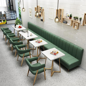 Ensemble de meubles modernes pour café tables et fauteuils rembourrés en marbre pour café et restaurant - Product Image 6