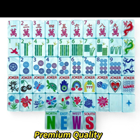 Ubin Mahjong Lucky Charms Mewah Kustom Akrilik Berukir 160 Ubin Mahjong Mutiara Amerika Pesanan Minimum 1 Set