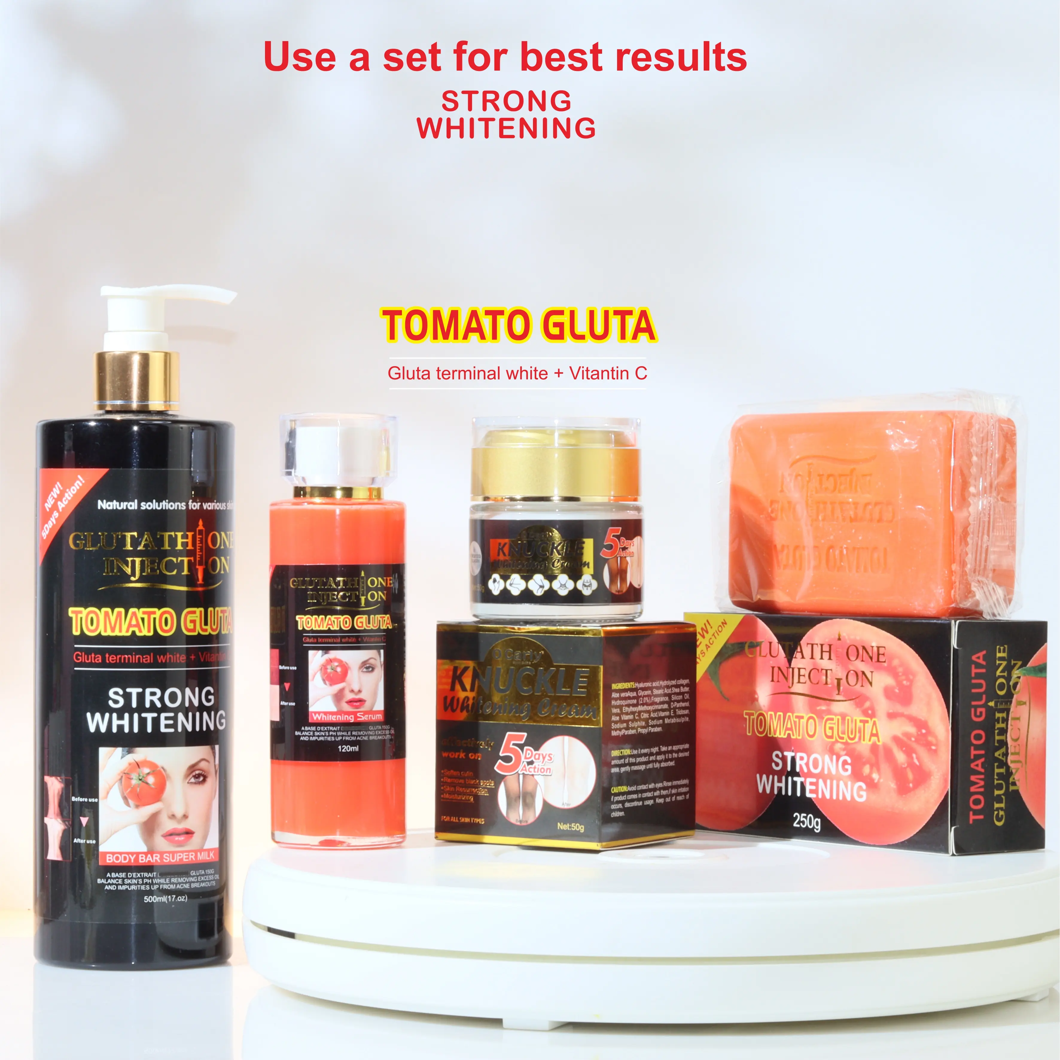 Tomato Gluta Super Whitening Skin Care Set Tirminal White Vitantin C OEM Customization Beauty Products Private Label Cosmetics