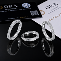 Bague en argent sterling 925 plaqué rhodium, entièrement pavée de moissanite, torsadée et entrelacée, pour femme, cadeau de mariage