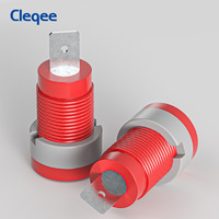 Adaptateur de borne de montage sur panneau femelle Cleqee P40018A pour connecteurs banane de 4 mm