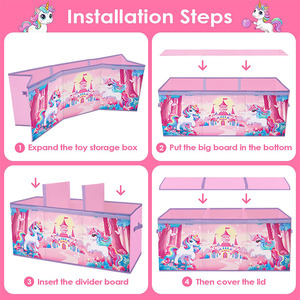 Sản phẩm hot linh hoạt children's lưu trữ chống bụi đồ chơi lưu trữ Organizer Oxford ráp Stackable lưu trữ <span class=keywords><strong>box</strong></span> với Hot Bán - Product Image 5