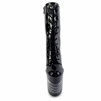 Bottines à talons hauts pour femmes avec fermeture éclair latérale de 20 cm, chaussures de danse exotique pour la scène de boîte de nuit, chaussures de pole dance