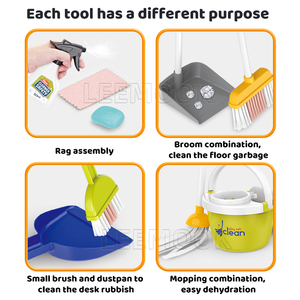 Zhorya Jouets de nettoyage d'imitation avec aspirateur, <span class=keywords><strong>chariot</strong></span> d'outils de ménage, kit de jeu - Product Image 4