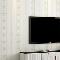Wallpaper Bergaris Pola Bunga Kecil Berkualitas Tinggi yang Dapat Dikupas, Wallpaper Perekat Sendiri untuk Latar Belakang Kamar Tidur dan Ruang Tamu