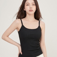 Débardeur Cami Rembourré Femme avec Soutien-Gorge Intégré, Court, Bretelles Fines, en Viscose, Couleur Unie, Coupe Ajustée, Idéal Soirées, Vente en Gros