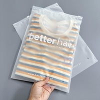 Sac à fermeture éclair écologique avec logo, sacs en plastique refermables personnalisés, sacs d'emballage pour vêtements en polypropylène translucide, pochette à fermeture éclair givrée