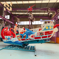 Manège Bateau Volant Extérieur en Fibre de Verre et Acier, Modèle Monstre Marin, pour Parcs d'Attractions, Fêtes Foraines et Carnavals, Thème Bateau Pirate, Nova Rides