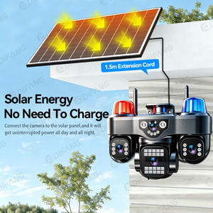 Cámara Solar 4G LTE de 15MP, 3 Lentes, 3 Pantallas, PTZ 355° Panorámica, 90° Inclinación, Almacenamiento en la Nube, Alarma con Flash Rojo y Azul, Tarjeta SIM 4G, CCTV - Product Image 4