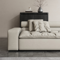 Zayshine Italienisches Minimalistisches Luxus-Leder-Wohnzimmer-Set Sofa 3-Sitzer Modulares Feder-Sofa für Villa, Apartment, Büro Designer-Sofa