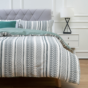 Juego de cama suave con estampado geométrico, funda de edredón de algodón de estilo americano, Reversible, de lujo, 80, 3 uds. - Product Image 1