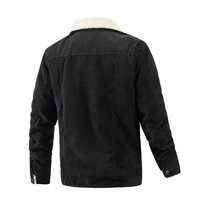 Veste en Polaire Rétro en Velours Côtelé pour Homme, Trench-Coat d'Hiver Chaud, avec Bouton, Style Bomber, Tissu en Toile, Motif de Lettres, Logo à l'Avant