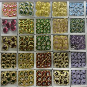 colorful crystal decorative button 5 cm width
