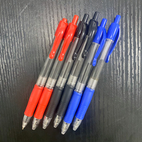 Stylo à bille personnalisé avec logo, encre rouge, bleue et noire de 0,5 mm, poignée en caoutchouc souple, stylo promotionnel transparent pour cadeau d'affaires