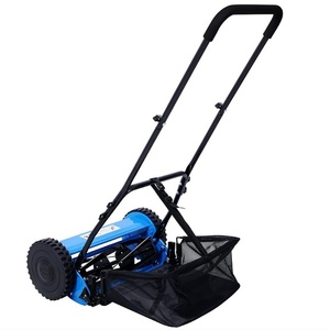 Tondeuse à gazon manuelle à bobine de 16 pouces en acier robuste bleu avec bac de récupération pour usage extérieur et bricolage - Product Image 4