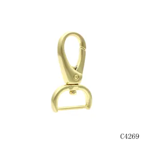 Couro saco hardware fábrica cinta gancho 20mm ouro fecho giratório para bolsa