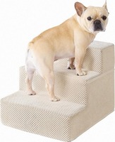 Escabeau pliable et portable pour animaux de compagnie, en éponge haute densité, stable, antidérapant, amovible, lavable, pour accéder au lit ou au canapé