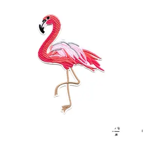 Embroidered Patches Custom Embroidery flamingo patch T Shirt Embroidery And Patches Iron On 3d Embroidery badge
